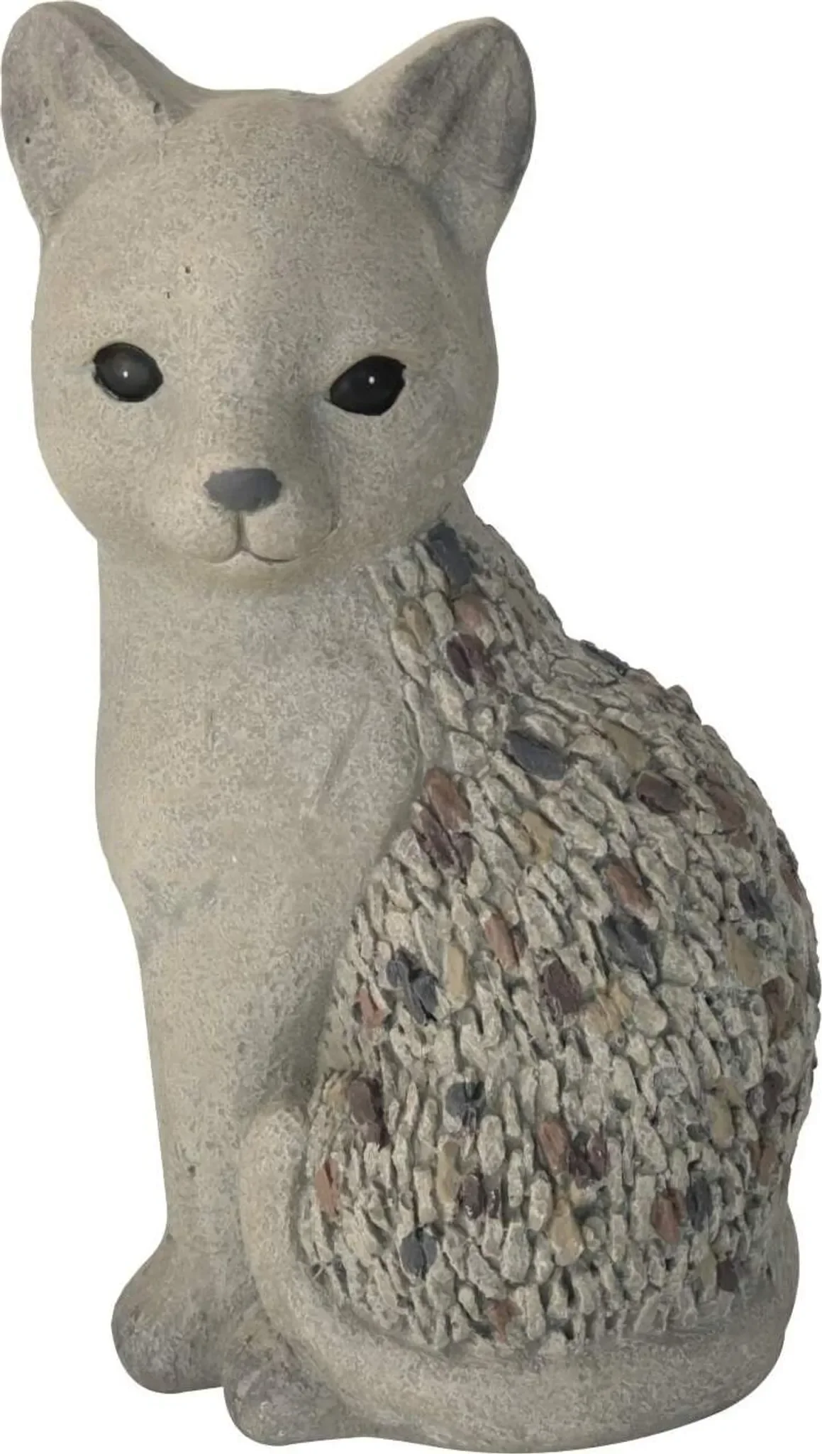 Katzenfigur sitzend – 36 cm, Steinoptik